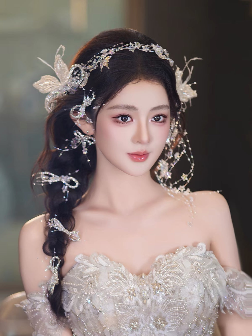 瑪妮飾品 新娘頭飾 Abu 小紅書 流蘇蝴蝶結髮夾組合
