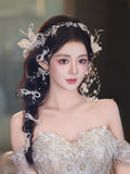 瑪妮飾品 新娘頭飾 Abu 小紅書 流蘇蝴蝶結髮夾組合