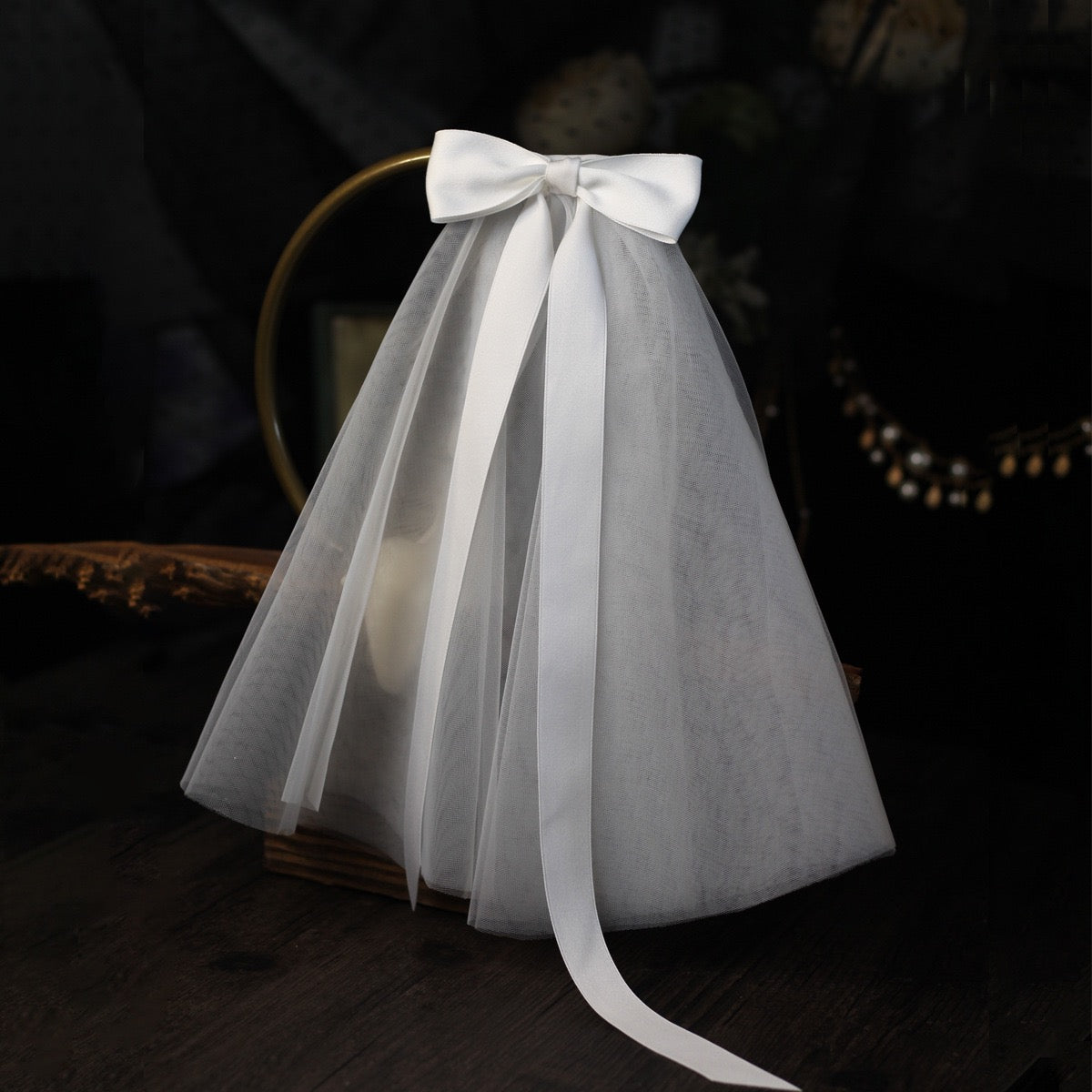 瑪妮新娘飾品 新娘頭紗 蝴蝶結頭紗 短頭紗 領證登記頭紗 證婚