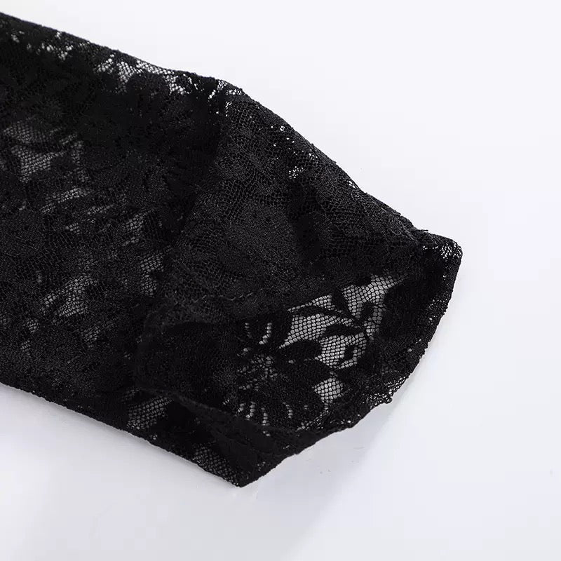 瑪妮新娘飾品 新娘婚禮手套 黑色蕾絲手套